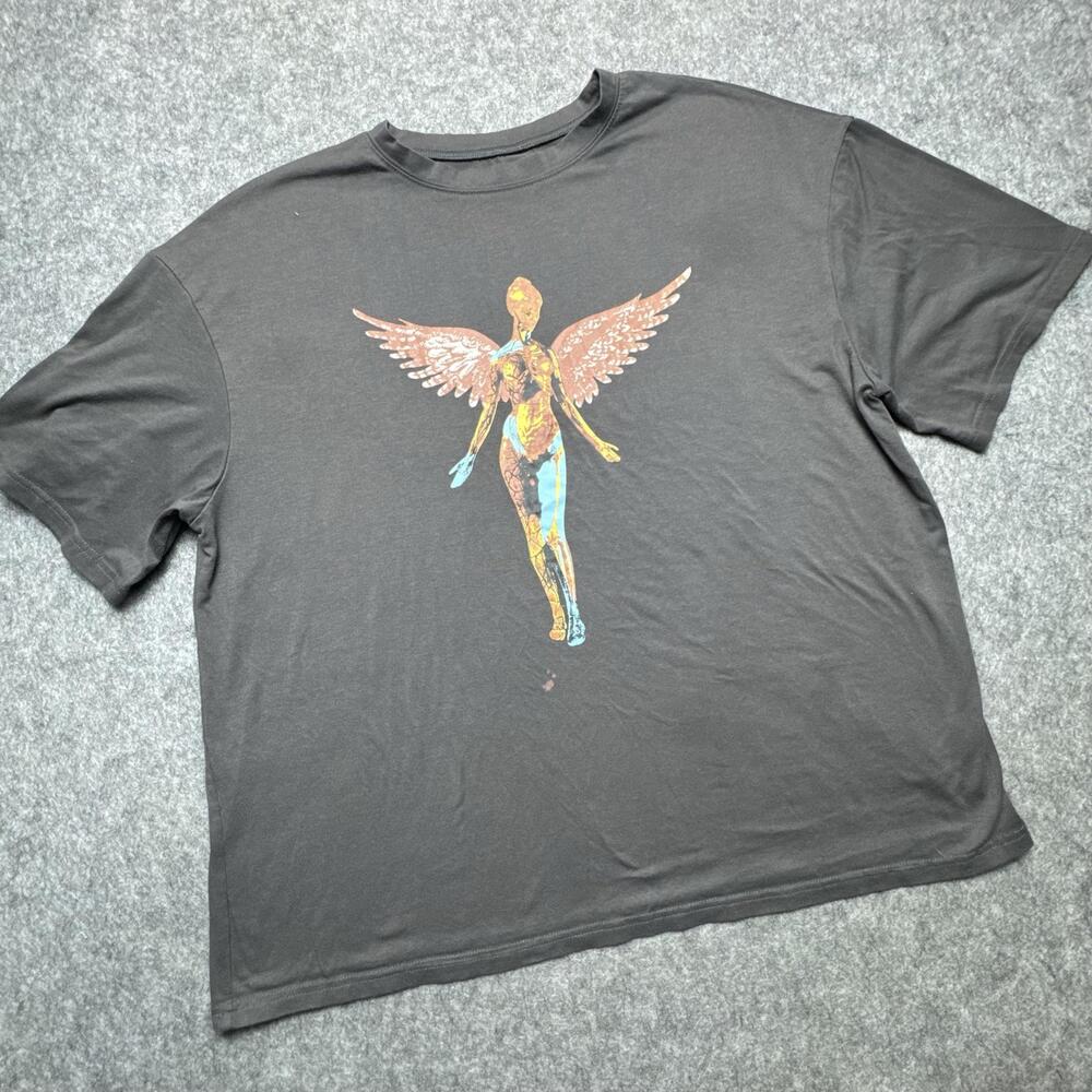 Nirvana In Utero Mens 2XL Gray Grunge Rock Band Y2K Streetwear Tee